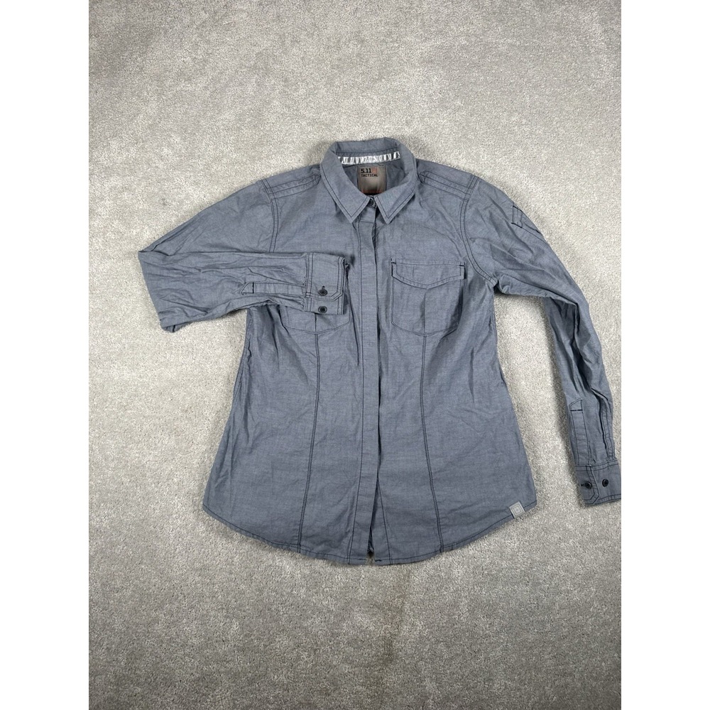5.11 Tactical Women's Athena Long Sleeve Snap Button Chambray Top Size Small 511